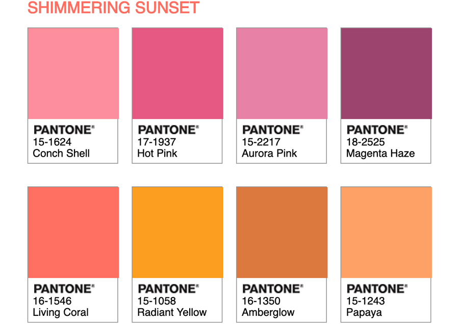 Pantone Shimmering Sunset